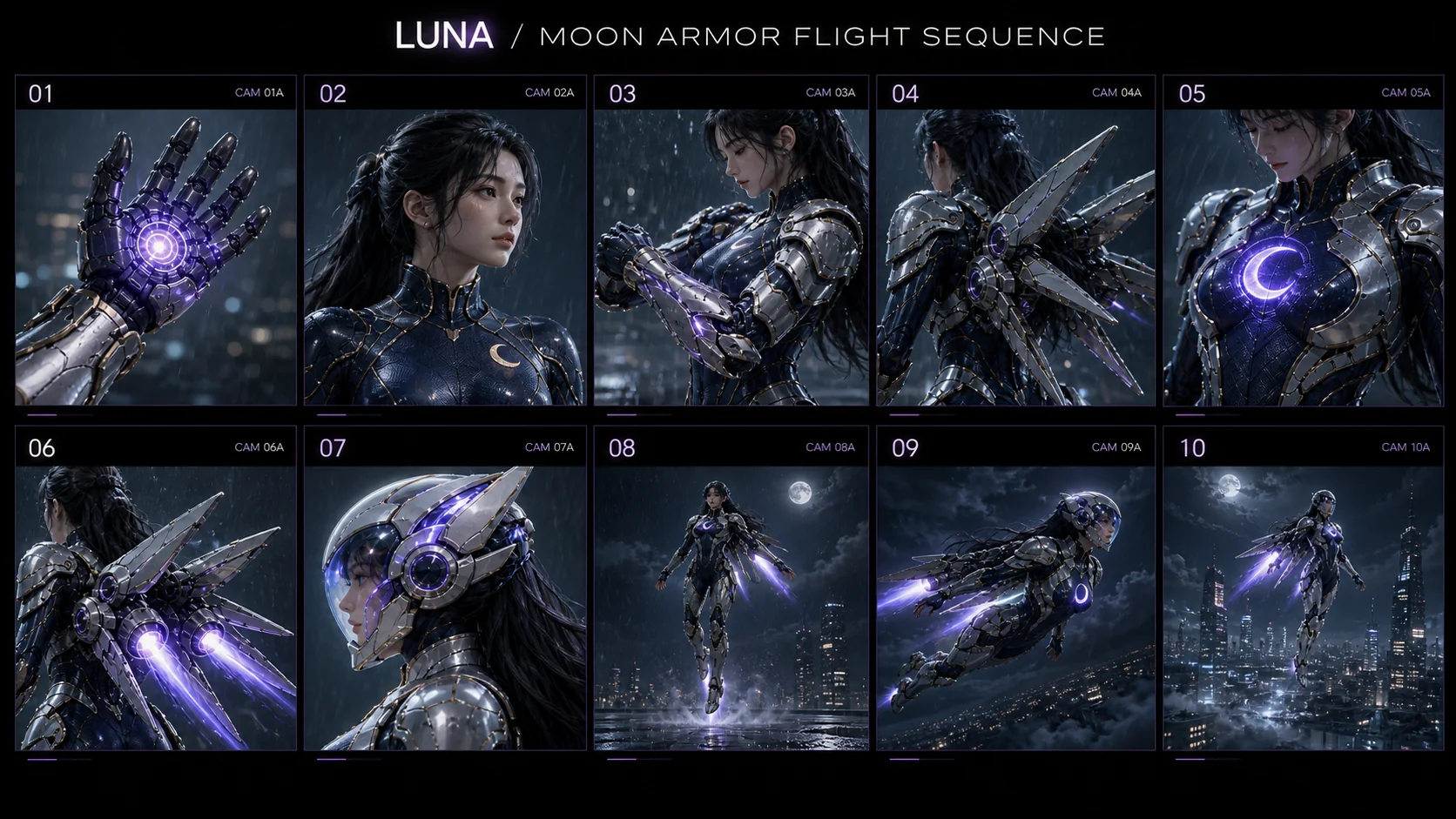 LUNA 月甲飞行的十镜分镜板